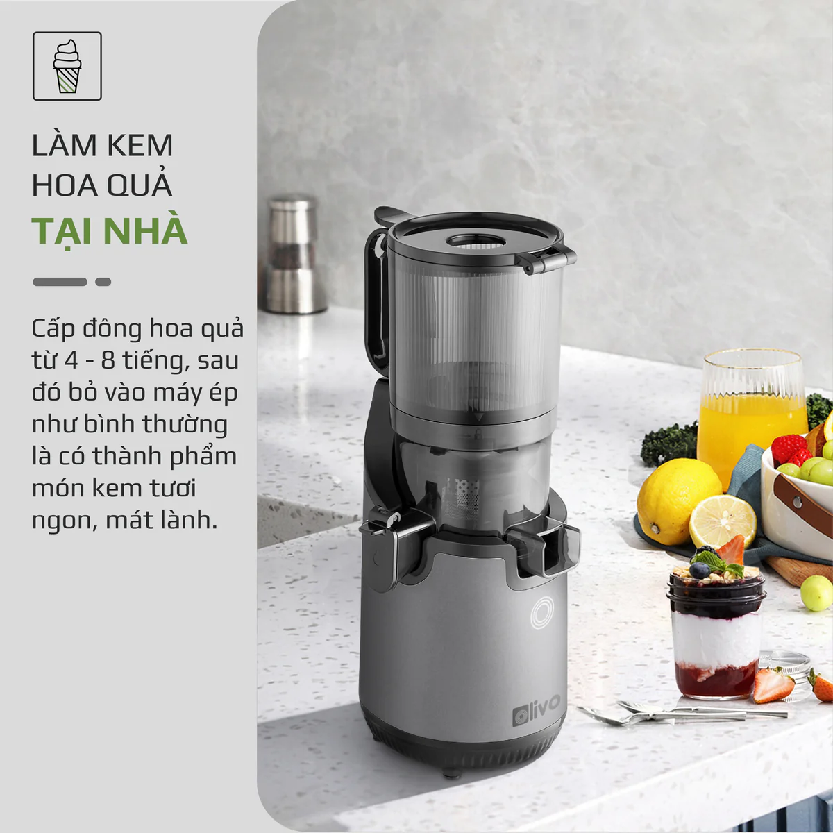 Máy Ép Chậm OLIVO SJ196 Titanium – Ép Trái Cây Nguyên Quả, Động Cơ AC Êm Ái, Cao Cấp - Ảnh 12