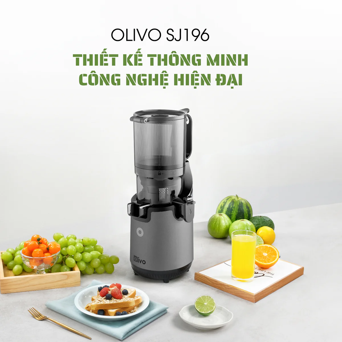 Máy Ép Chậm OLIVO SJ196 Titanium – Ép Trái Cây Nguyên Quả, Động Cơ AC Êm Ái, Cao Cấp - Ảnh 13