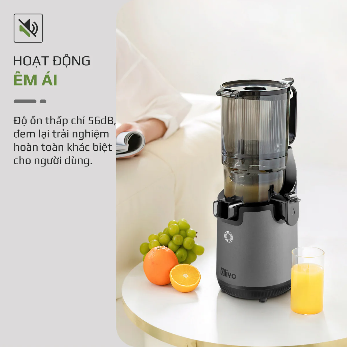 Máy Ép Chậm OLIVO SJ196 Titanium – Ép Trái Cây Nguyên Quả, Động Cơ AC Êm Ái, Cao Cấp - Ảnh 14