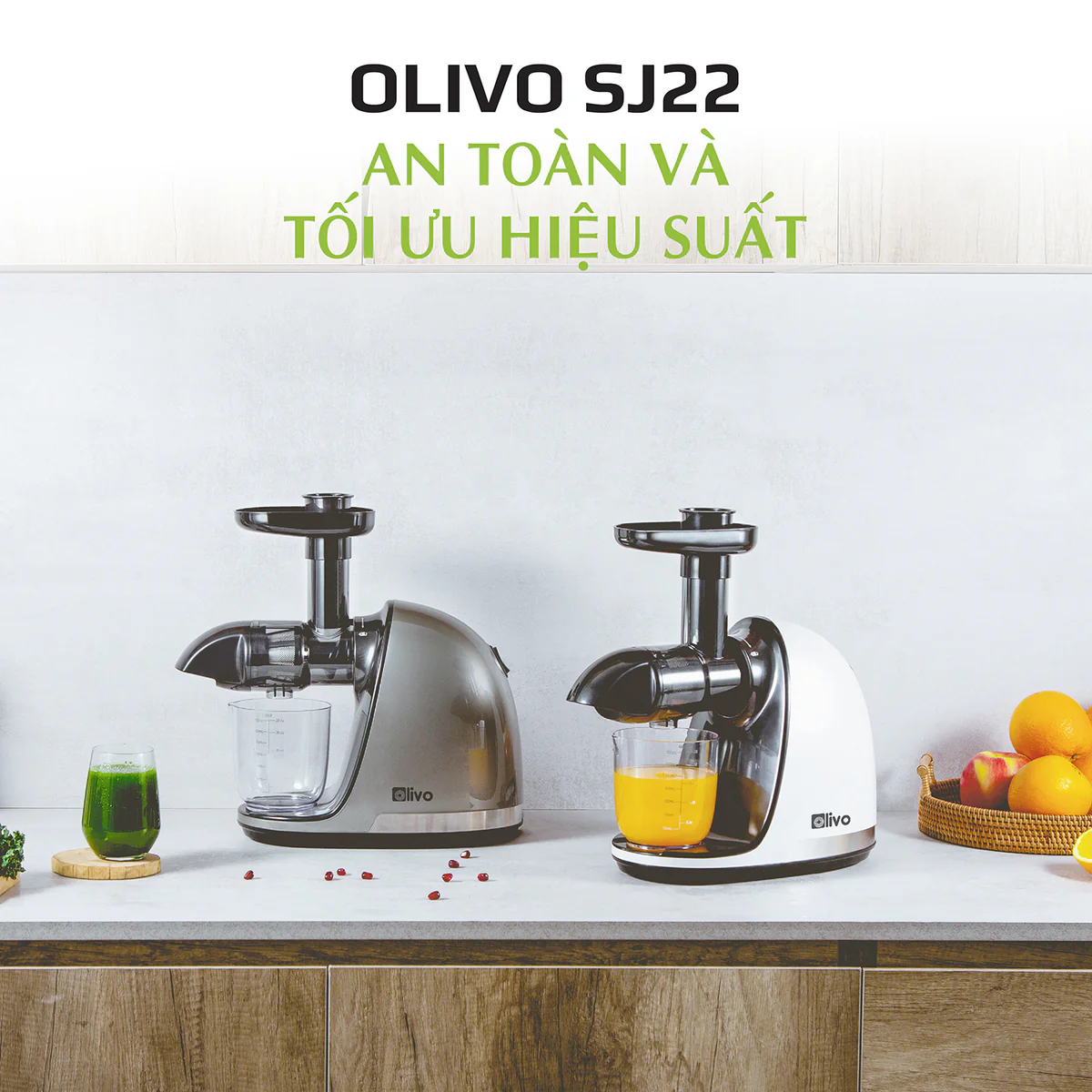 Máy Ép Chậm Trục Ngang OLIVO SJ22 – Ép Rau Không Kẹt, Kiệt Bã, Dễ Vệ Sinh - Ảnh 15