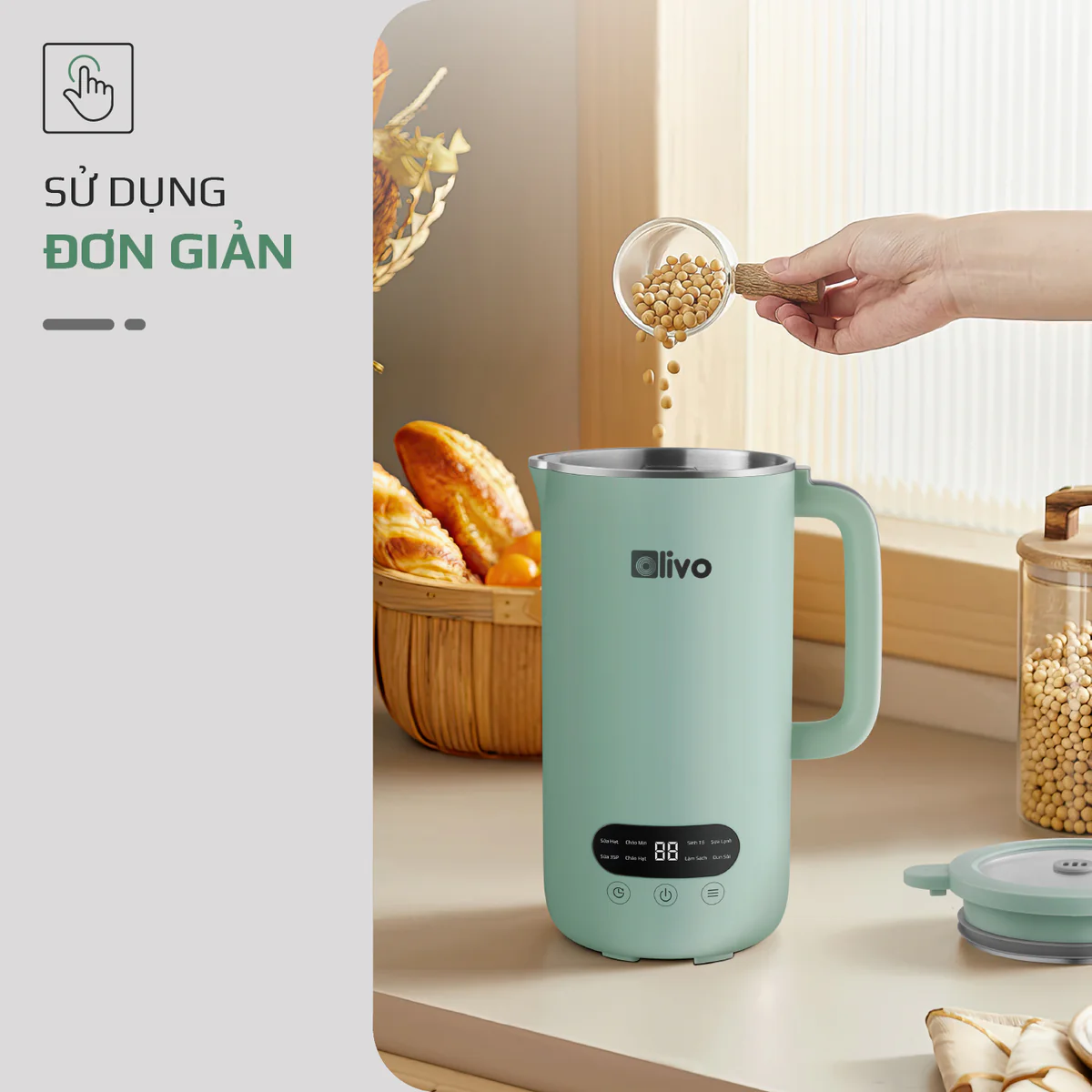 Máy Xay Nấu Đa Năng OLIVO CB1000 – Dung Tích 1L, Nắp INOX Kính Cường Lực, 9 Chế Độ, Chống Trào Tuyệt Đối - Ảnh 18