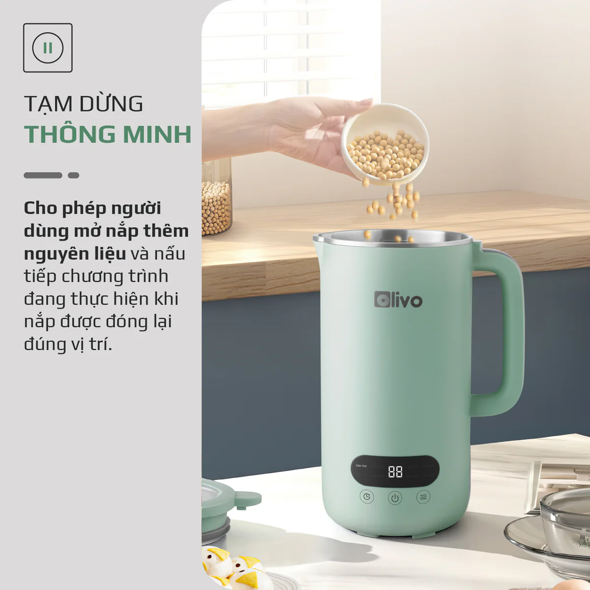 Máy Xay Nấu Đa Năng OLIVO CB1000 – Dung Tích 1L, Nắp INOX Kính Cường Lực, 9 Chế Độ, Chống Trào Tuyệt Đối - Ảnh 20