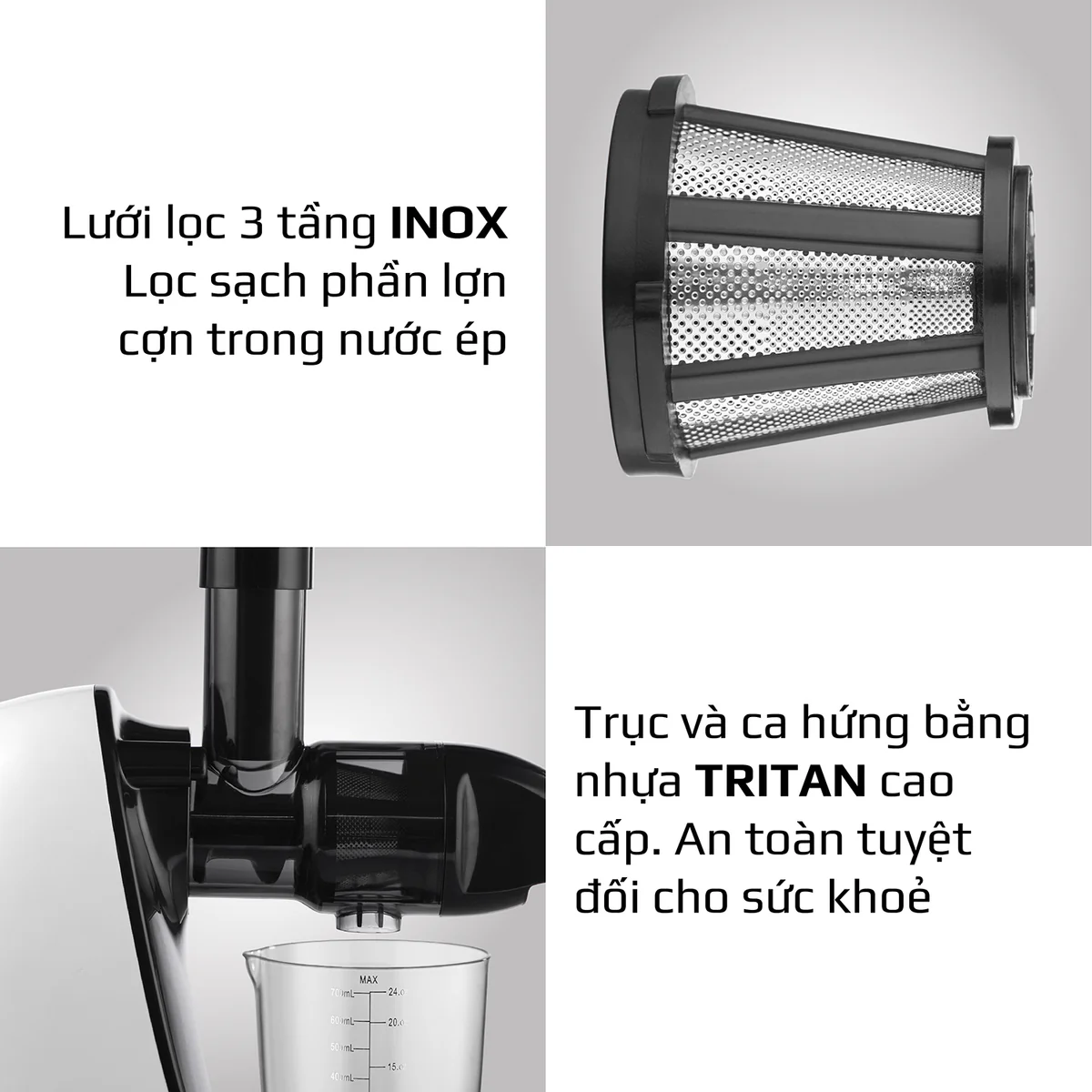 Máy Ép Chậm Trục Ngang OLIVO SJ22 – Ép Rau Không Kẹt, Kiệt Bã, Dễ Vệ Sinh - Ảnh 19