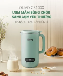 Alternative view of Máy Xay Nấu Đa Năng OLIVO CB1000 – Dung Tích 1L, Nắp INOX Kính Cường Lực, 9 Chế Độ, Chống Trào Tuyệt Đối