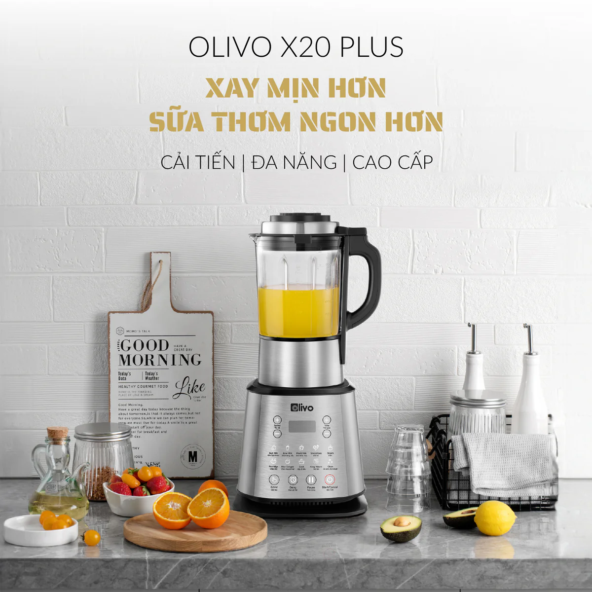 Máy Làm Sữa Hạt OLIVO X20 PLUS – Phiên Bản Nâng Cấp, 3 Chức Năng Nấu Sữa, Tạm Dừng Thông Minh, Chạy Êm - Ảnh 2