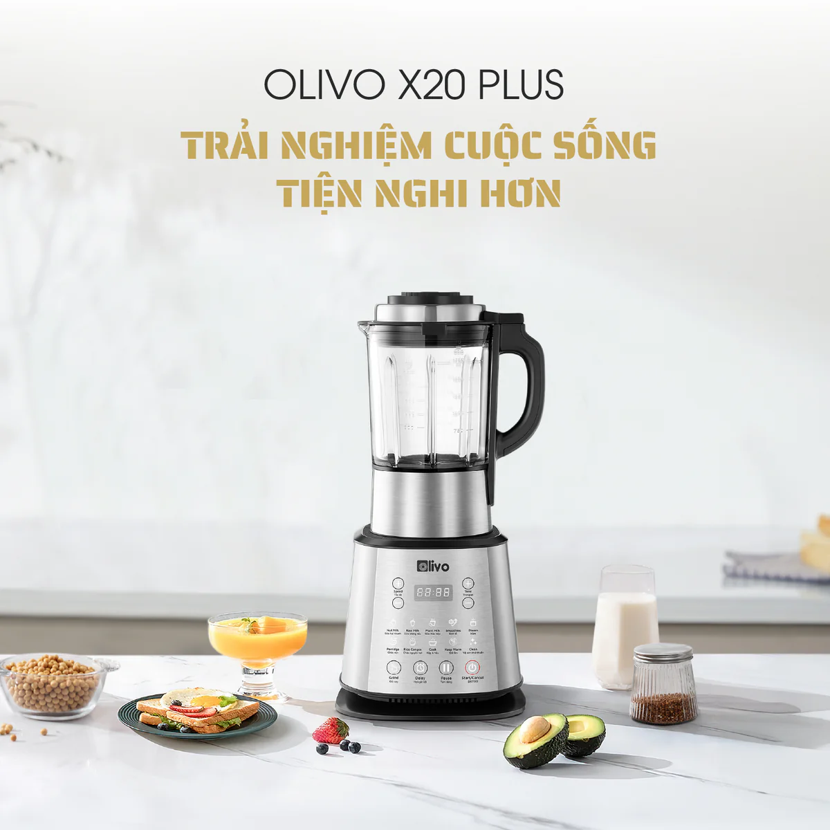 Máy Làm Sữa Hạt OLIVO X20 PLUS – Phiên Bản Nâng Cấp, 3 Chức Năng Nấu Sữa, Tạm Dừng Thông Minh, Chạy Êm - Ảnh 21