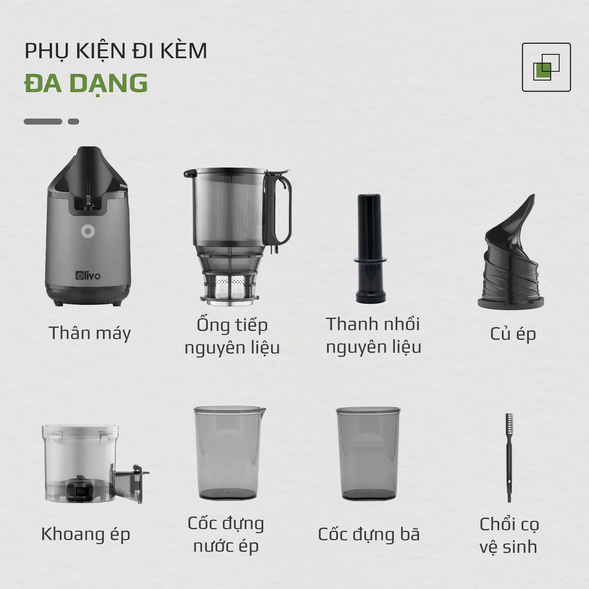 Máy Ép Chậm OLIVO SJ196 Titanium – Ép Trái Cây Nguyên Quả, Động Cơ AC Êm Ái, Cao Cấp - Ảnh 25