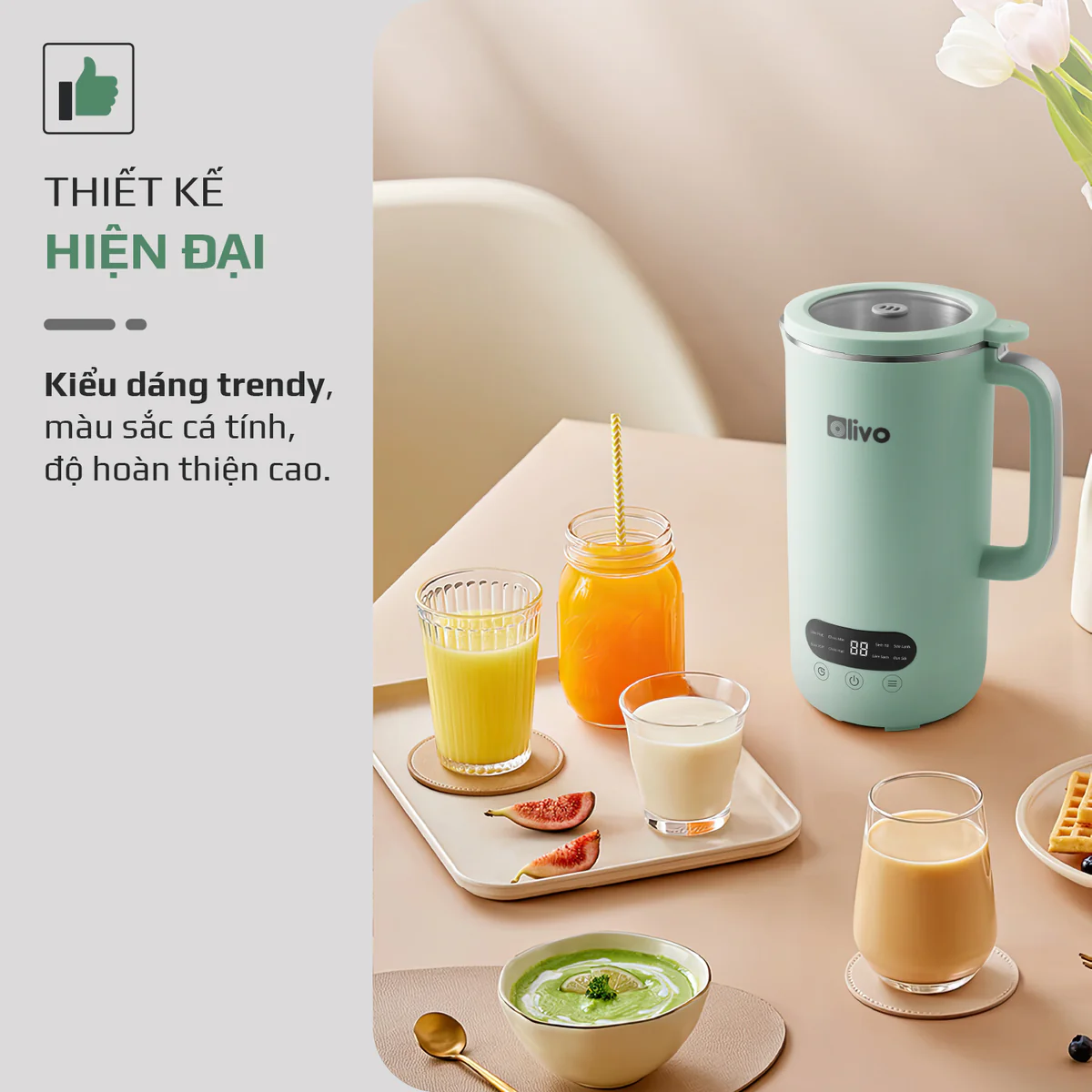 Máy Xay Nấu Đa Năng OLIVO CB1000 – Dung Tích 1L, Nắp INOX Kính Cường Lực, 9 Chế Độ, Chống Trào Tuyệt Đối - Ảnh 28