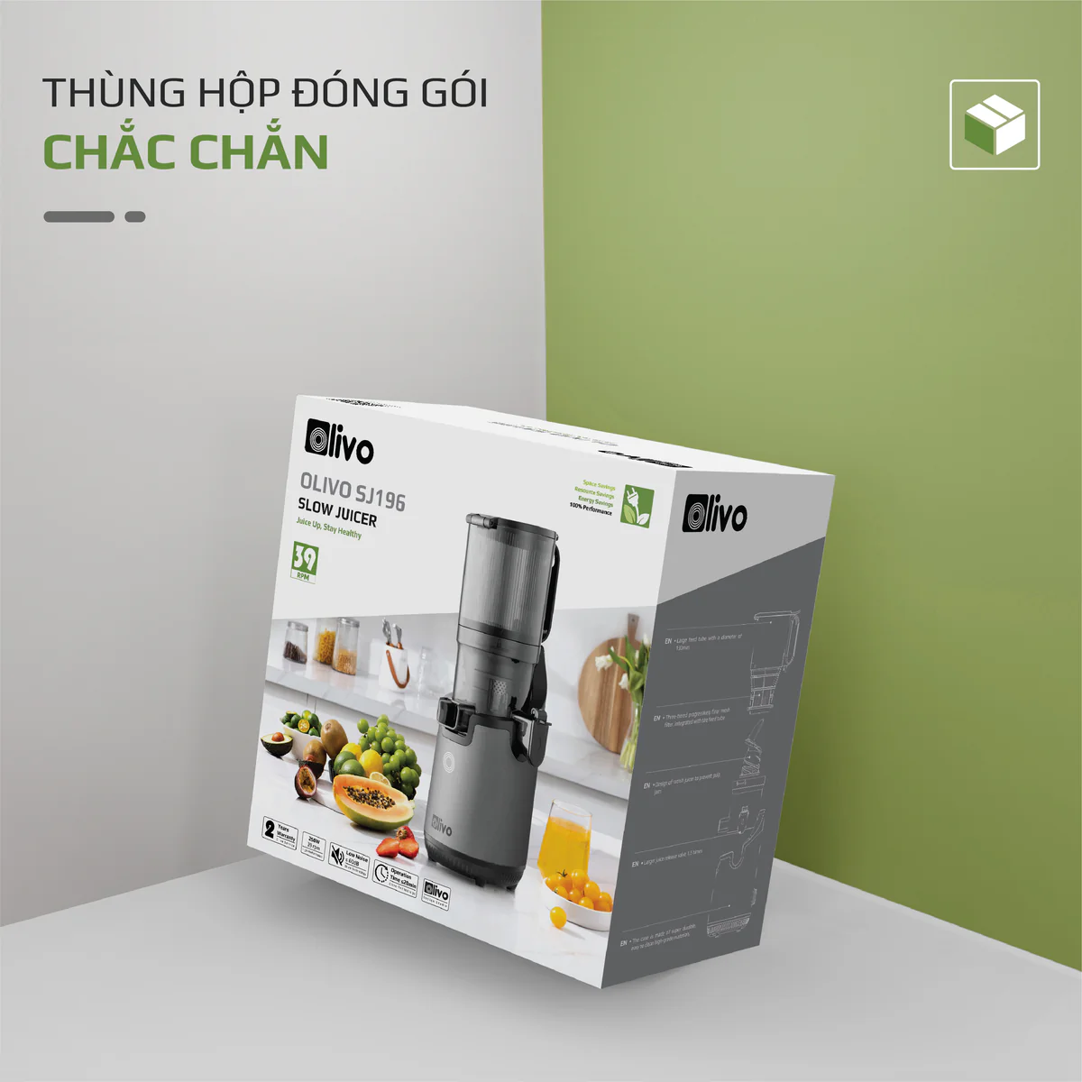 Máy Ép Chậm OLIVO SJ196 Titanium – Ép Trái Cây Nguyên Quả, Động Cơ AC Êm Ái, Cao Cấp - Ảnh 26