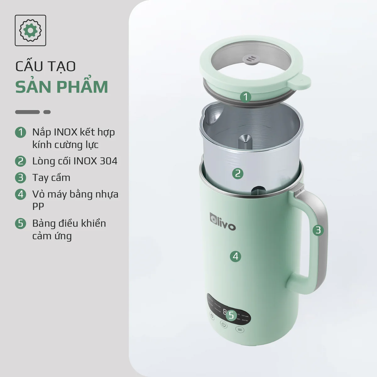 Máy Xay Nấu Đa Năng OLIVO CB1000 – Dung Tích 1L, Nắp INOX Kính Cường Lực, 9 Chế Độ, Chống Trào Tuyệt Đối - Ảnh 29