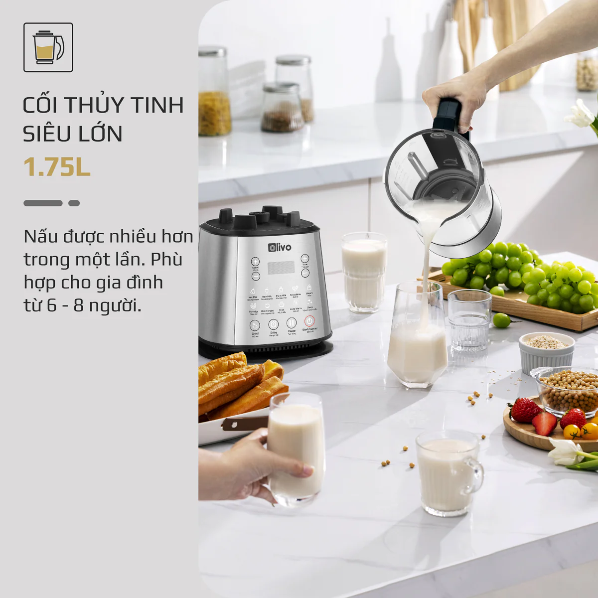 Máy Làm Sữa Hạt OLIVO X20 PLUS – Phiên Bản Nâng Cấp, 3 Chức Năng Nấu Sữa, Tạm Dừng Thông Minh, Chạy Êm - Ảnh 26