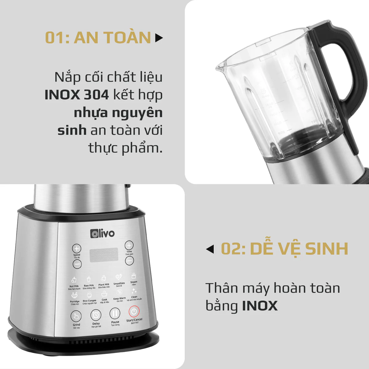 Máy Làm Sữa Hạt OLIVO X20 PLUS – Phiên Bản Nâng Cấp, 3 Chức Năng Nấu Sữa, Tạm Dừng Thông Minh, Chạy Êm - Ảnh 28