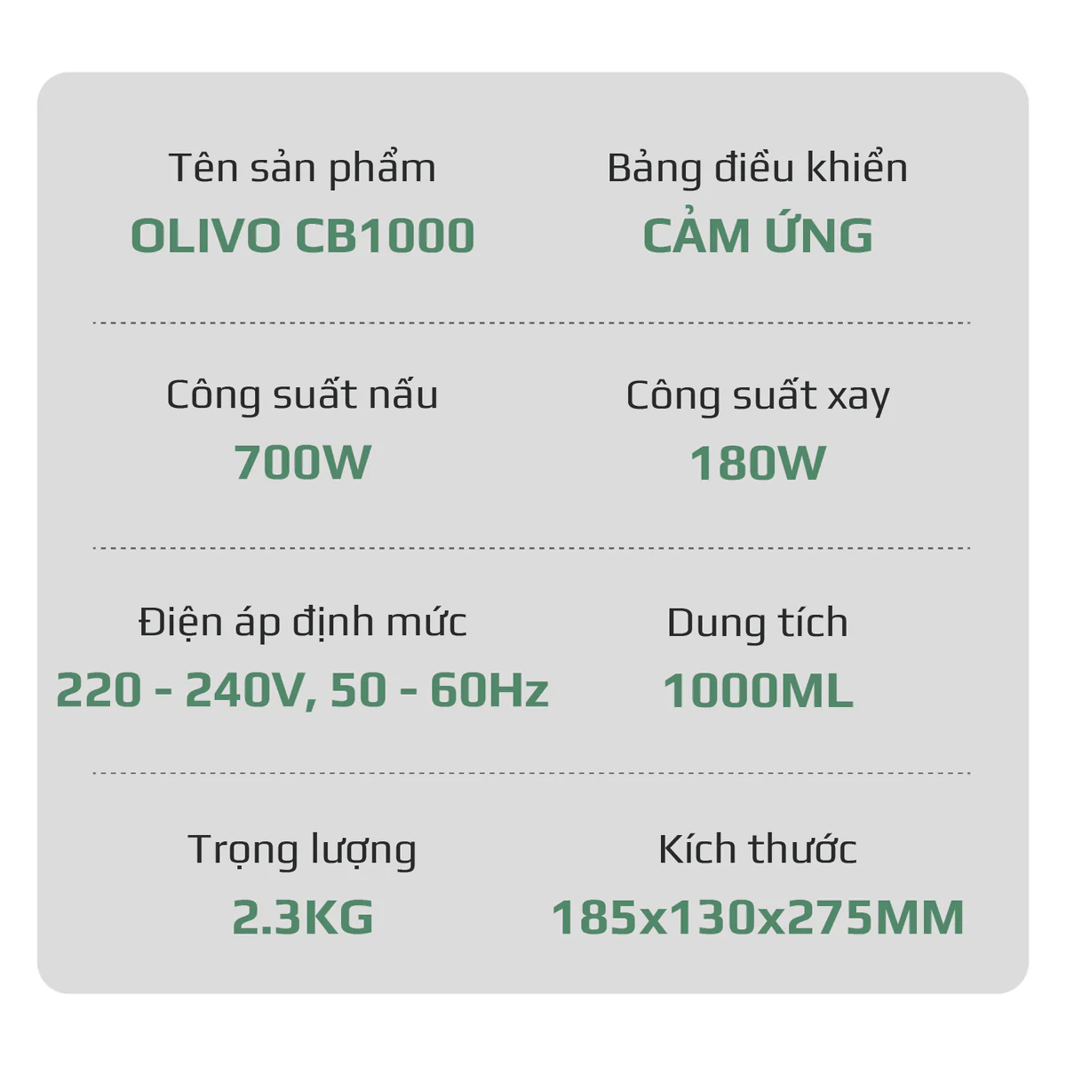 Máy Xay Nấu Đa Năng OLIVO CB1000 – Dung Tích 1L, Nắp INOX Kính Cường Lực, 9 Chế Độ, Chống Trào Tuyệt Đối - Ảnh 31