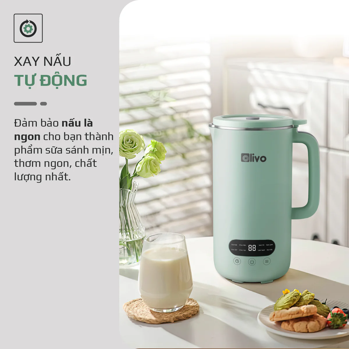 Máy Xay Nấu Đa Năng OLIVO CB1000 – Dung Tích 1L, Nắp INOX Kính Cường Lực, 9 Chế Độ, Chống Trào Tuyệt Đối - Ảnh 11