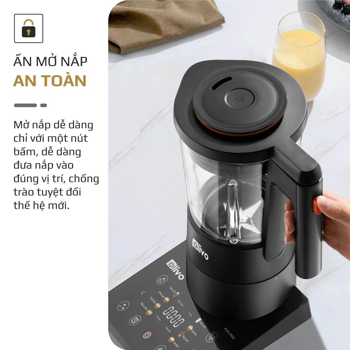 Máy Xay Nấu Đa Năng OLIVO X24 PRO – Đa Chức Năng, Chống Trào Tuyệt Đối, Mâm Nhiệt Gốm Chống Dính - Ảnh 22