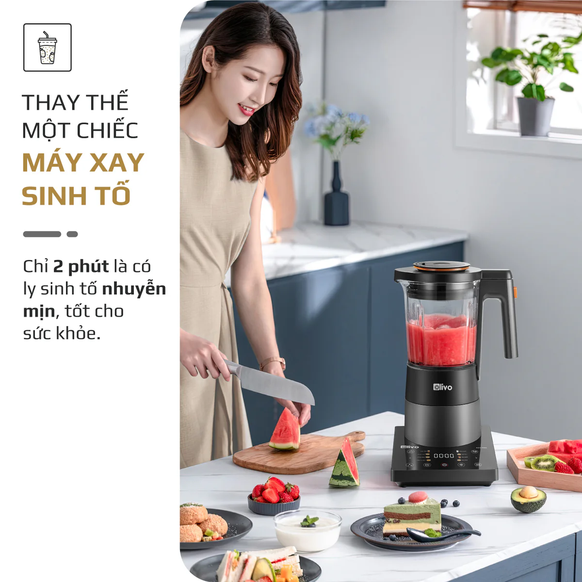 Máy Xay Nấu Đa Năng OLIVO X24 PRO – Đa Chức Năng, Chống Trào Tuyệt Đối, Mâm Nhiệt Gốm Chống Dính - Ảnh 11