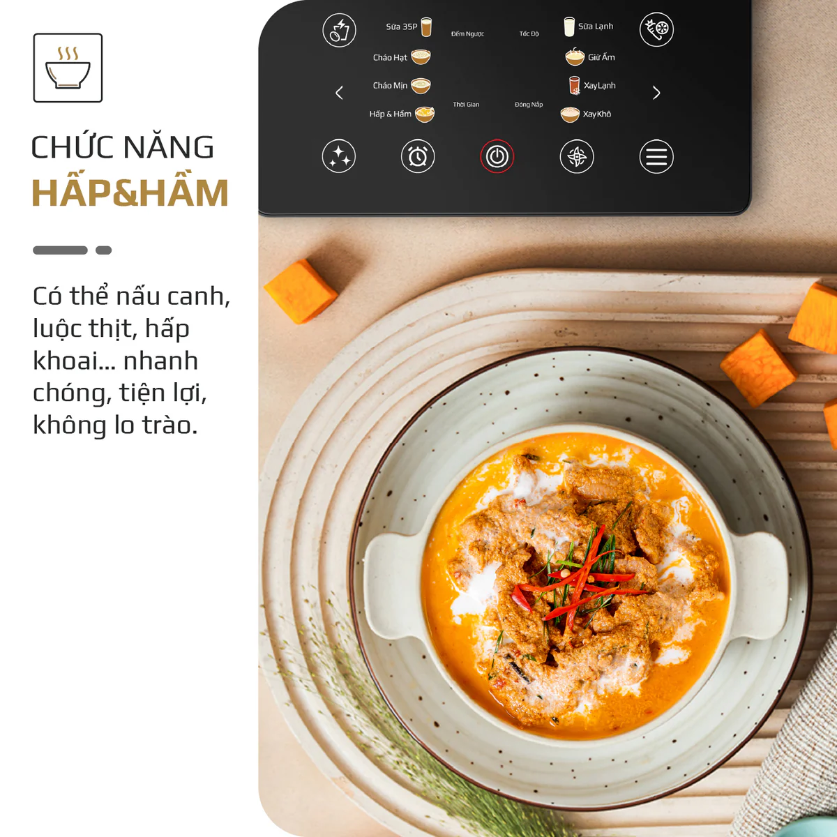 Máy Xay Nấu Đa Năng OLIVO X24 PRO – Đa Chức Năng, Chống Trào Tuyệt Đối, Mâm Nhiệt Gốm Chống Dính - Ảnh 12
