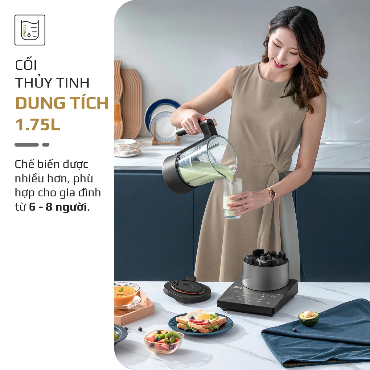 Máy Xay Nấu Đa Năng OLIVO X24 PRO – Đa Chức Năng, Chống Trào Tuyệt Đối, Mâm Nhiệt Gốm Chống Dính - Ảnh 18