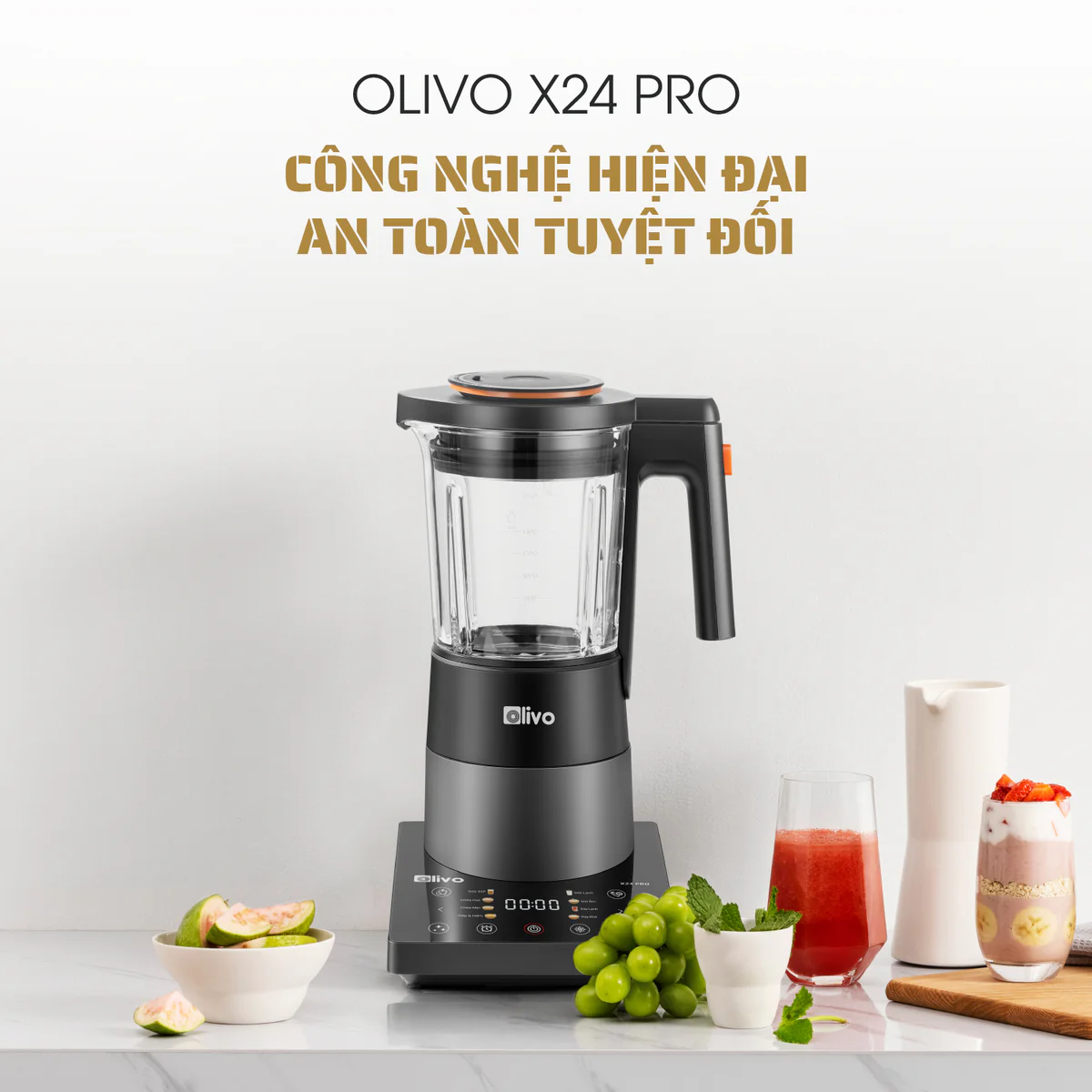 Máy Xay Nấu Đa Năng OLIVO X24 PRO – Đa Chức Năng, Chống Trào Tuyệt Đối, Mâm Nhiệt Gốm Chống Dính - Ảnh 20