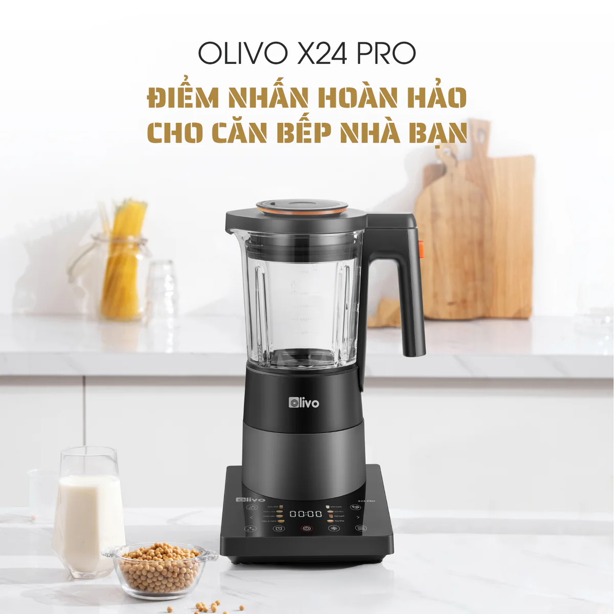 Máy Xay Nấu Đa Năng OLIVO X24 PRO – Đa Chức Năng, Chống Trào Tuyệt Đối, Mâm Nhiệt Gốm Chống Dính - Ảnh 28