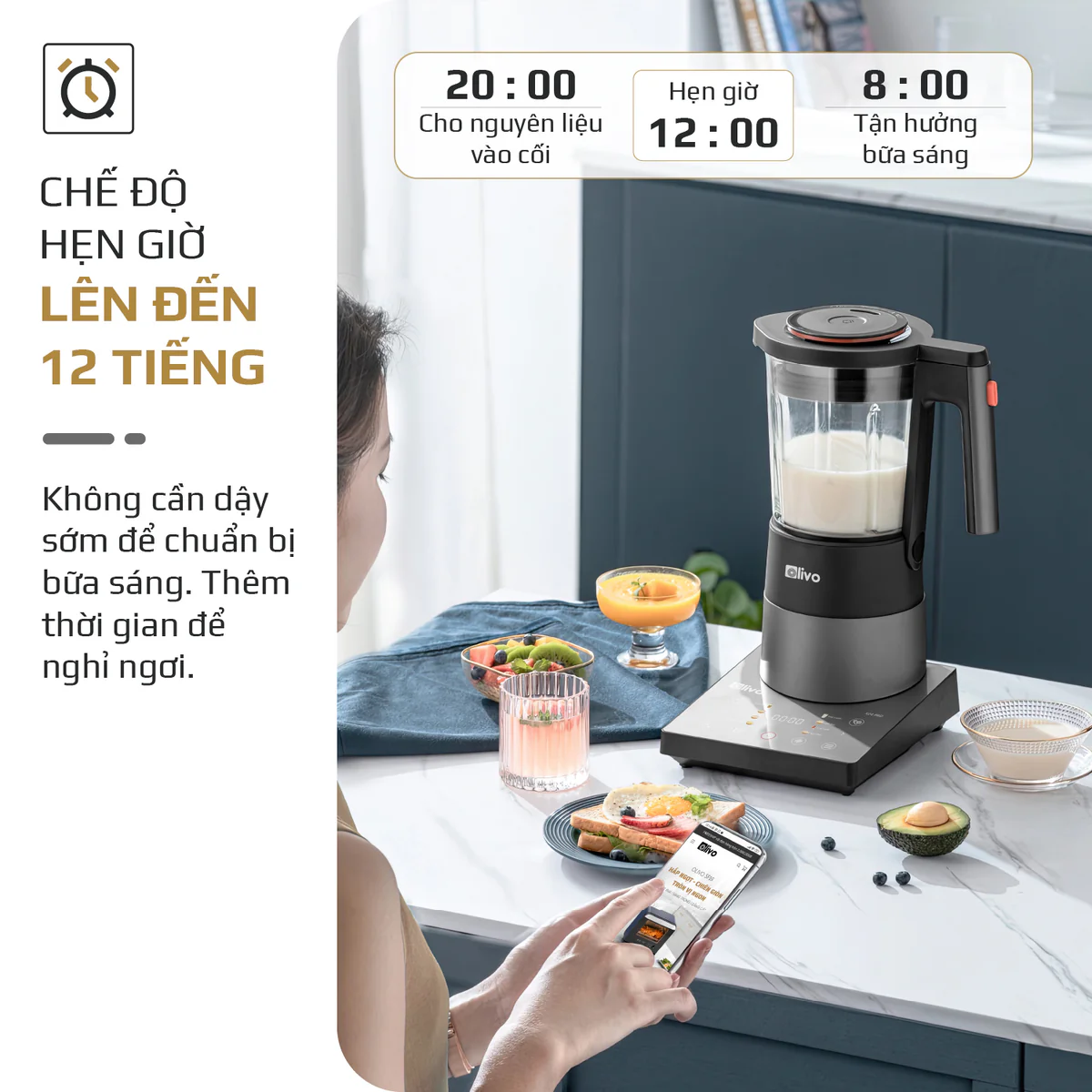 Máy Xay Nấu Đa Năng OLIVO X24 PRO – Đa Chức Năng, Chống Trào Tuyệt Đối, Mâm Nhiệt Gốm Chống Dính - Ảnh 33