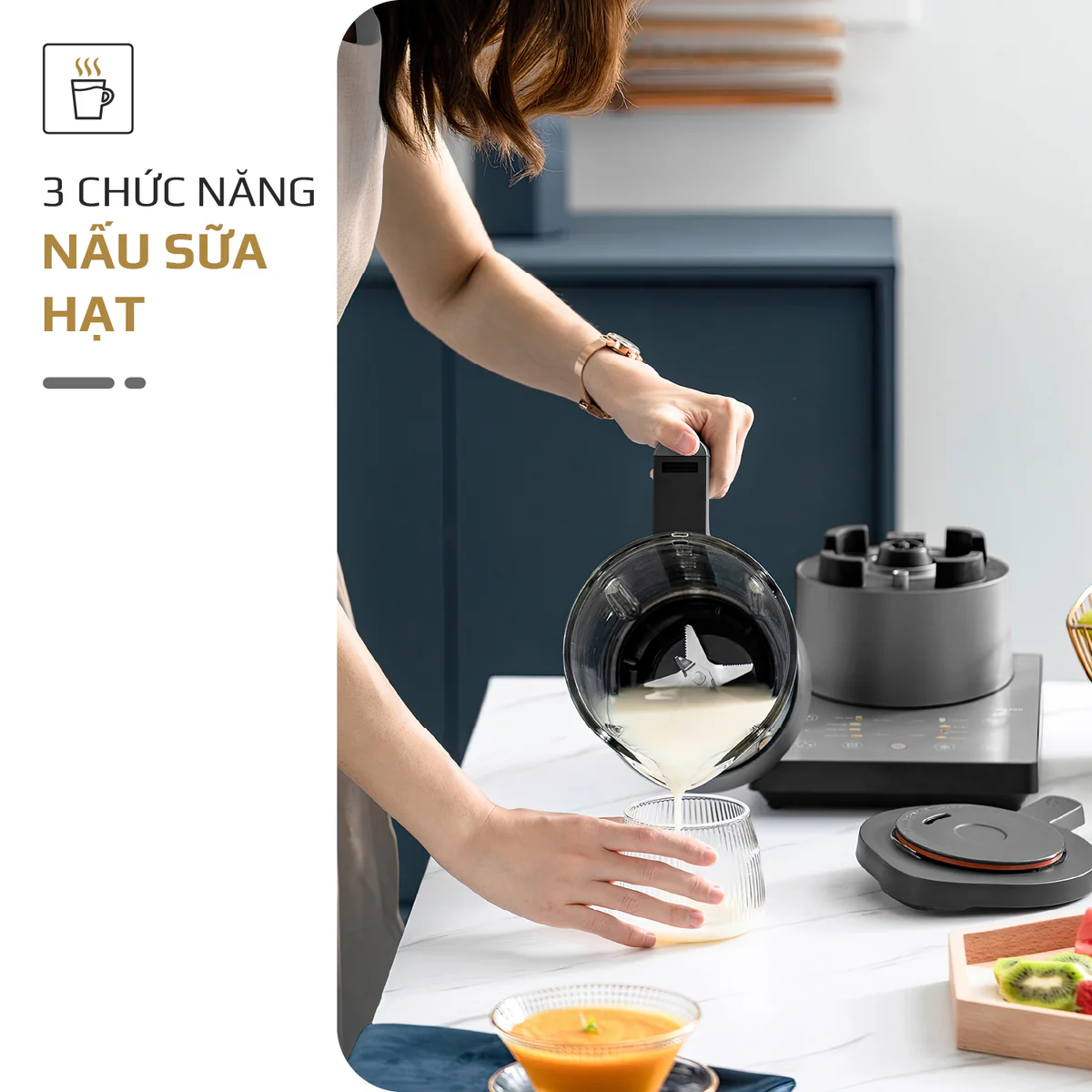 Máy Xay Nấu Đa Năng OLIVO X24 PRO – Đa Chức Năng, Chống Trào Tuyệt Đối, Mâm Nhiệt Gốm Chống Dính - Ảnh 6