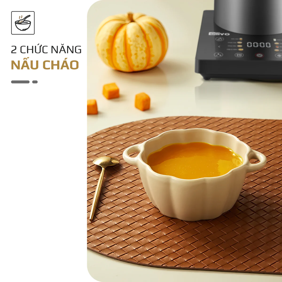 Máy Xay Nấu Đa Năng OLIVO X24 PRO – Đa Chức Năng, Chống Trào Tuyệt Đối, Mâm Nhiệt Gốm Chống Dính - Ảnh 8