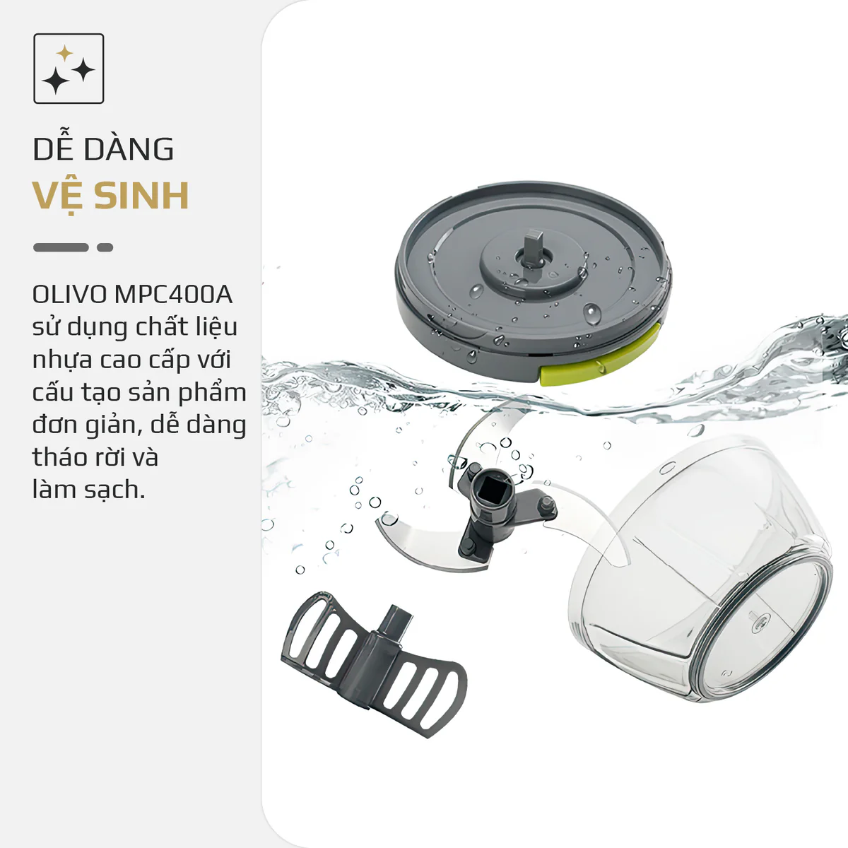 Dụng Cụ Xay Thực Phẩm Mini OLIVO MPC400A – Xay Tỏi Ớt, Xay Thịt, Xay Hạt, Dung Tích 400ML, Dây Kéo Chắc Chắn - Ảnh 10