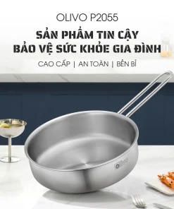 Alternative view of Chảo Inox OLIVO P2055 – Chống Dính Tự Nhiên, Dùng Mọi Loại Bếp, 20cm