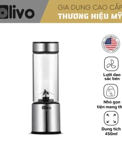 Máy Xay Sinh Tố Cầm Tay OLIVO PB01 – Xay Được Đá, Sạc Pin Không Cần Dây, Nhỏ Gọn, Dung Tích 450ML