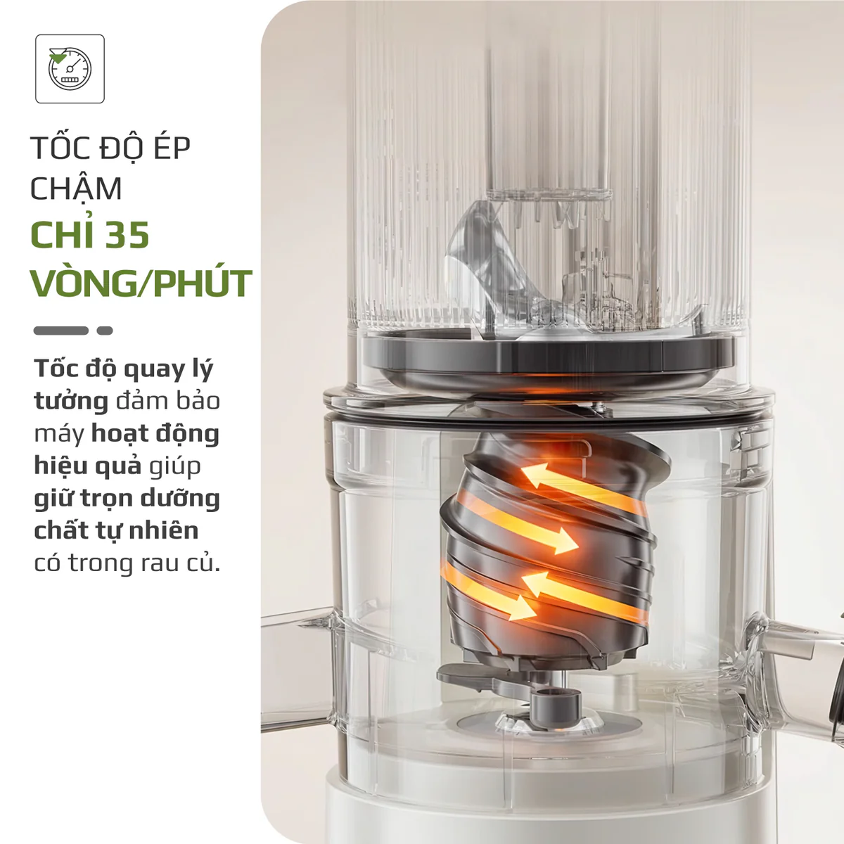 Máy Ép Chậm OLIVO SJ2000 – Khoang Tiếp Lớn, Củ Ép Lưỡi Cắt Thông Minh, Thiết Kế Sang Trọng - Ảnh 11