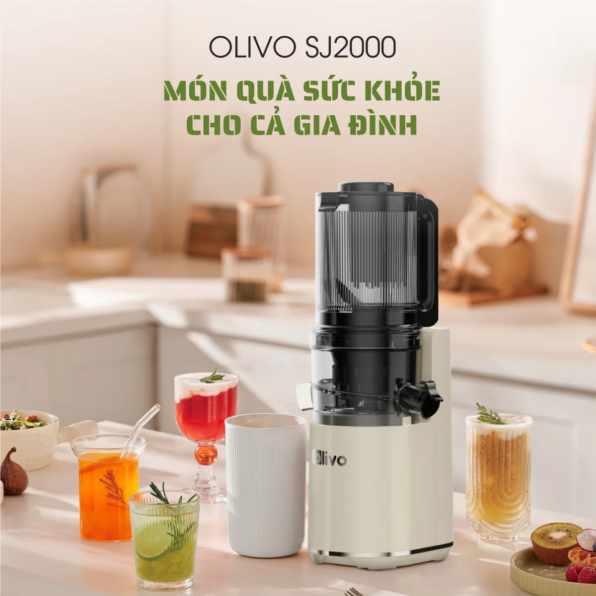 Máy Ép Chậm OLIVO SJ2000 – Khoang Tiếp Lớn, Củ Ép Lưỡi Cắt Thông Minh, Thiết Kế Sang Trọng - Ảnh 12