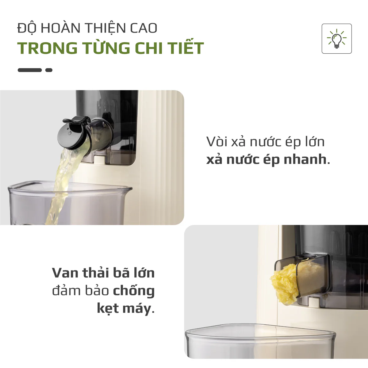 Máy Ép Chậm OLIVO SJ2000 – Khoang Tiếp Lớn, Củ Ép Lưỡi Cắt Thông Minh, Thiết Kế Sang Trọng - Ảnh 20