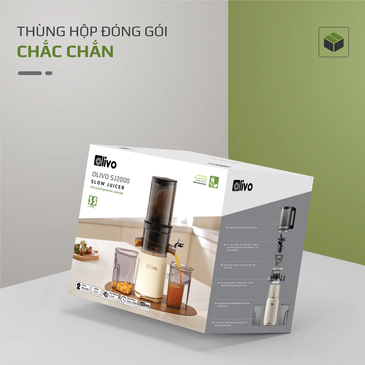 Máy Ép Chậm OLIVO SJ2000 – Khoang Tiếp Lớn, Củ Ép Lưỡi Cắt Thông Minh, Thiết Kế Sang Trọng - Ảnh 22