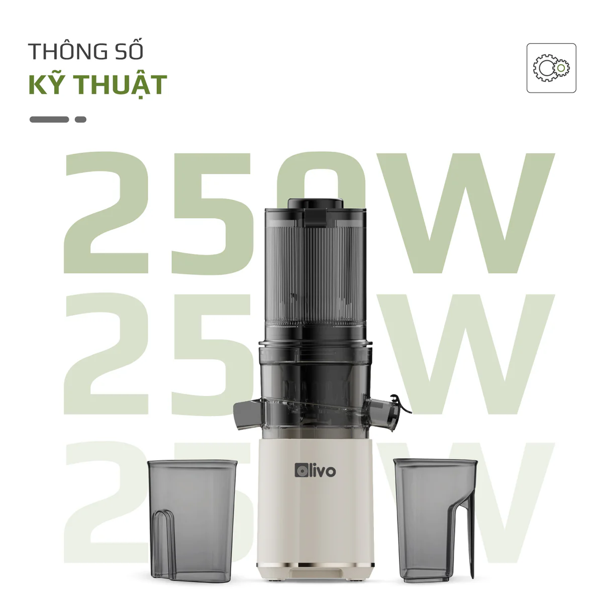 Máy Ép Chậm OLIVO SJ2000 – Khoang Tiếp Lớn, Củ Ép Lưỡi Cắt Thông Minh, Thiết Kế Sang Trọng - Ảnh 23