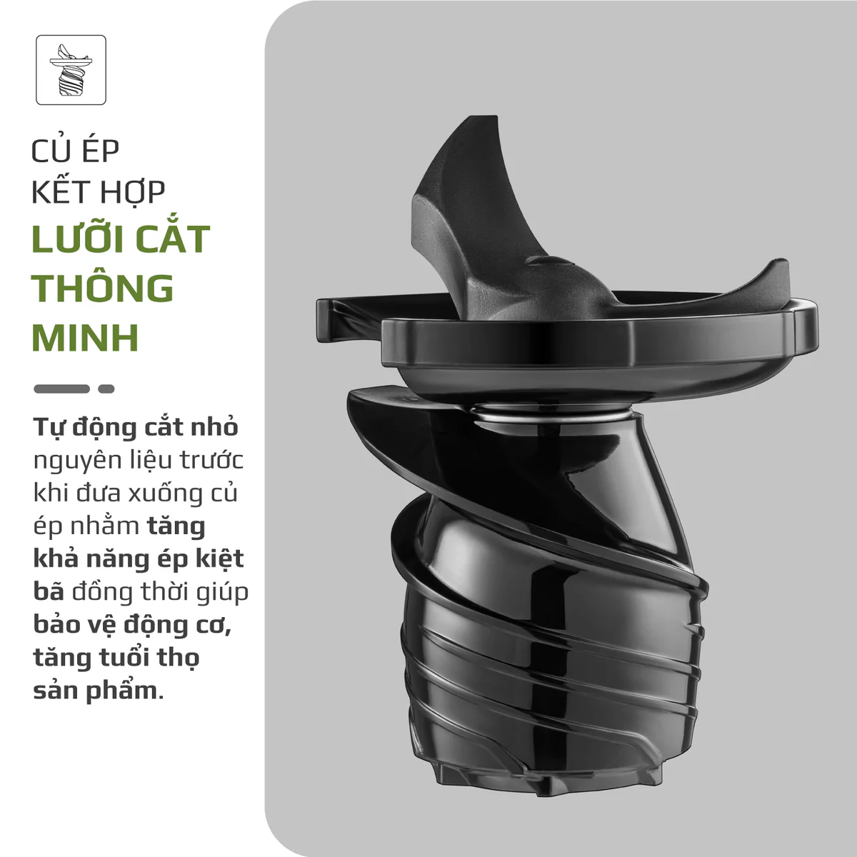 Máy Ép Chậm OLIVO SJ2000 – Khoang Tiếp Lớn, Củ Ép Lưỡi Cắt Thông Minh, Thiết Kế Sang Trọng - Ảnh 9
