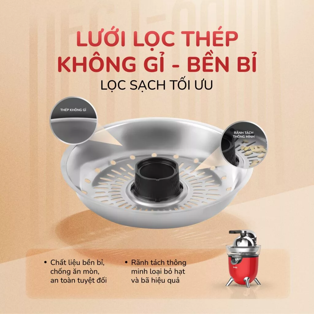 Máy vắt cam UNIE UECJ-666 công suất 100W, 500ml, inox 304 - Ảnh 8