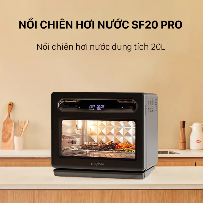 Nồi Chiên Hơi Nước Snapbee SF20 PRO–Dung Tích 20L–Công Nghệ Đột Phá–56 Chế Độ Nấu–Inox 316 Snap Kitchen - Ảnh 8