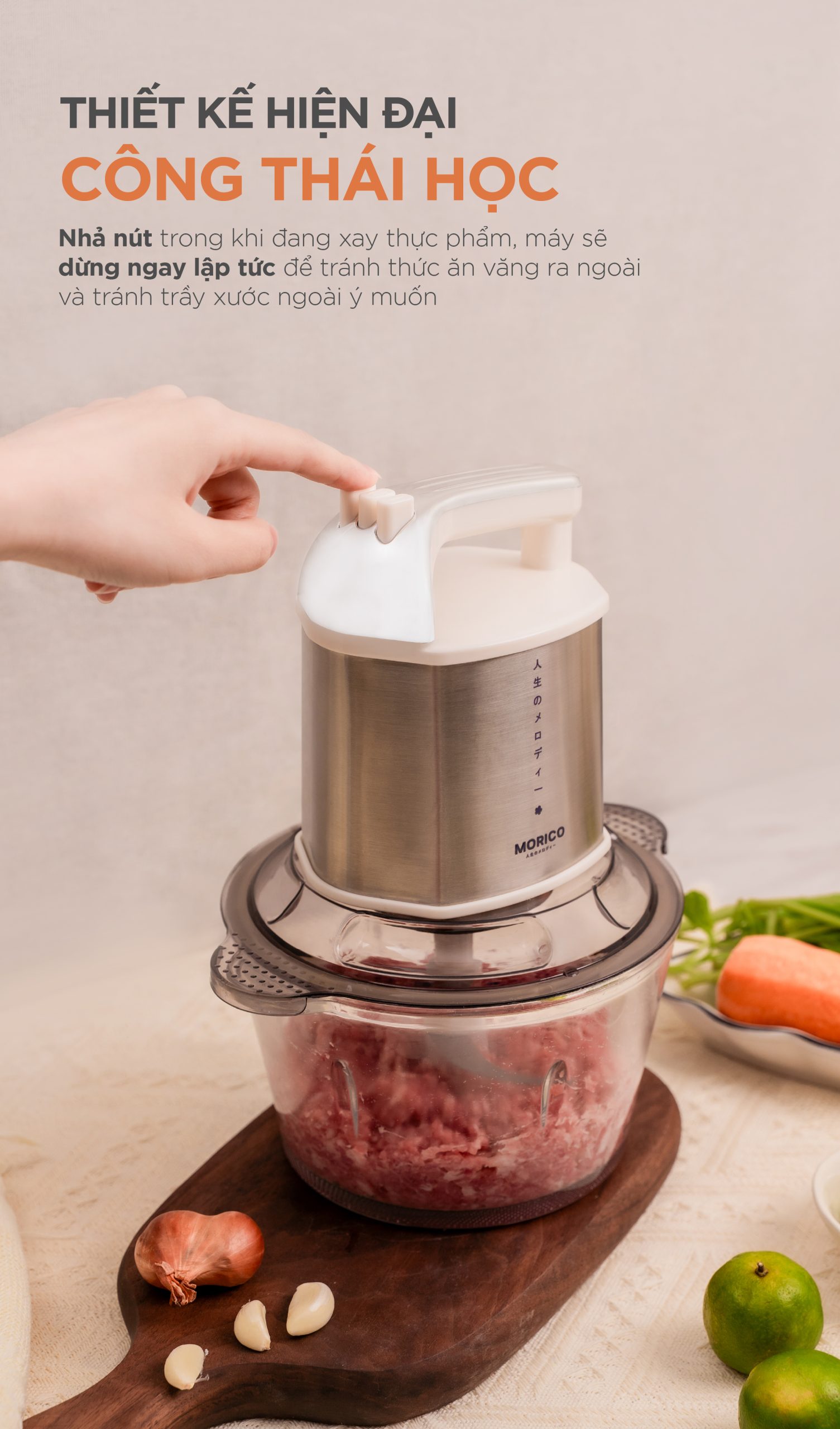Máy Xay Thịt Đa Năng MORICO MM5001 | 2 Cối 2L & 3L, 2 Bộ Lưỡi Dao Inox, Xay Mịn Nhanh Chóng - Ảnh 9