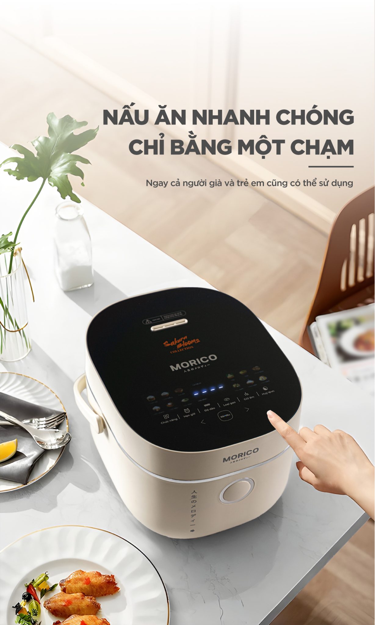 Nồi cơm điện cao tần MORICO MR800IH chính hãng bảo hành 2 năm - Ảnh 3
