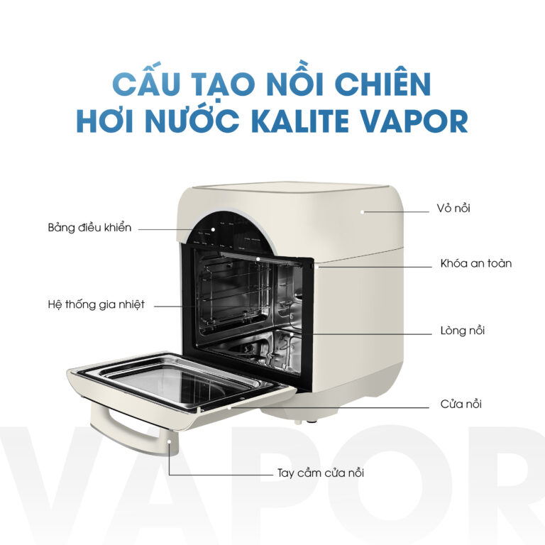 Nồi chiên hơi nước Kalite Vapor 4in1, 8 chế độ nấu tự động - Ảnh 3