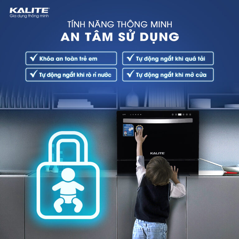 Máy rửa bát KALITE KDW9141 dung tích lớn, công suất mạnh làm sạch tối đa - Ảnh 3