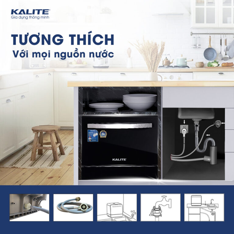 Máy rửa bát KALITE KDW9141 dung tích lớn, công suất mạnh làm sạch tối đa - Ảnh 14