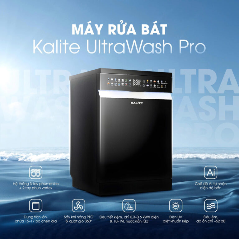 Máy rửa bát Kalite UltraWash Pro 5 tay phun, chứa 15-17 bộ chén đĩa, siêu tiết kiệm - Ảnh 2