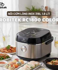 Nồi cơm điện Robitek RC18 Color 1,8Lit, Lòng Nồi INOX 316L Cao Cấp, Bảng Điều Khiển Oled Sống Động