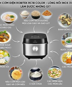 Alternative view of Nồi cơm điện Robitek RC18 Color 1,8Lit, Lòng Nồi INOX 316L Cao Cấp, Bảng Điều Khiển Oled Sống Động