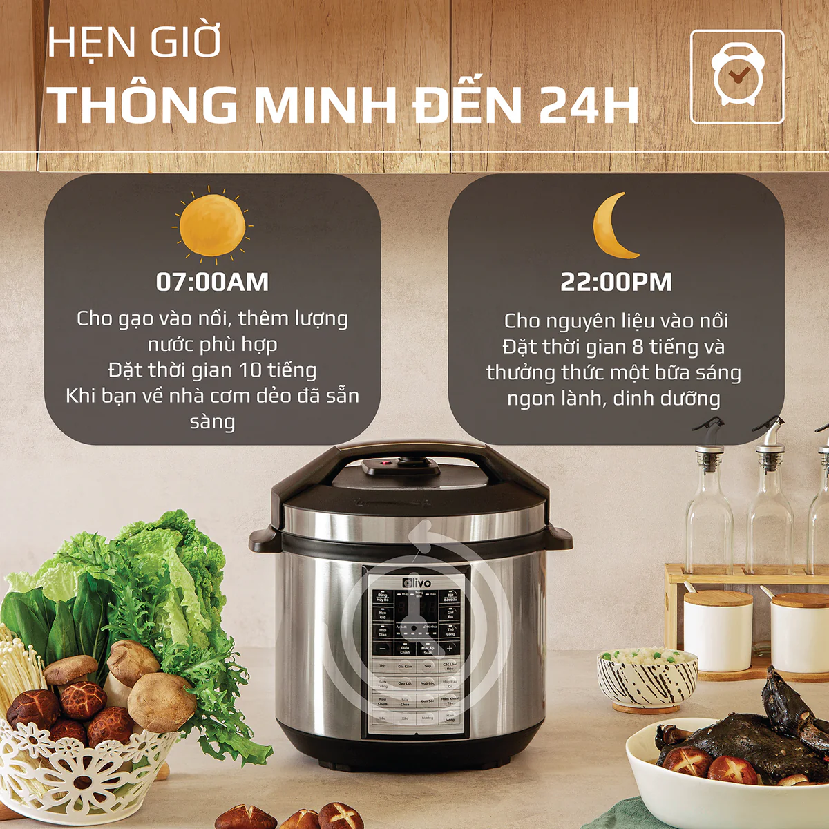 Nồi Áp Suất Điện Đa Năng OLIVO PC60 - 16 Chức Năng - Dung Tích 6L - Công Suất 1000W - Ảnh 15