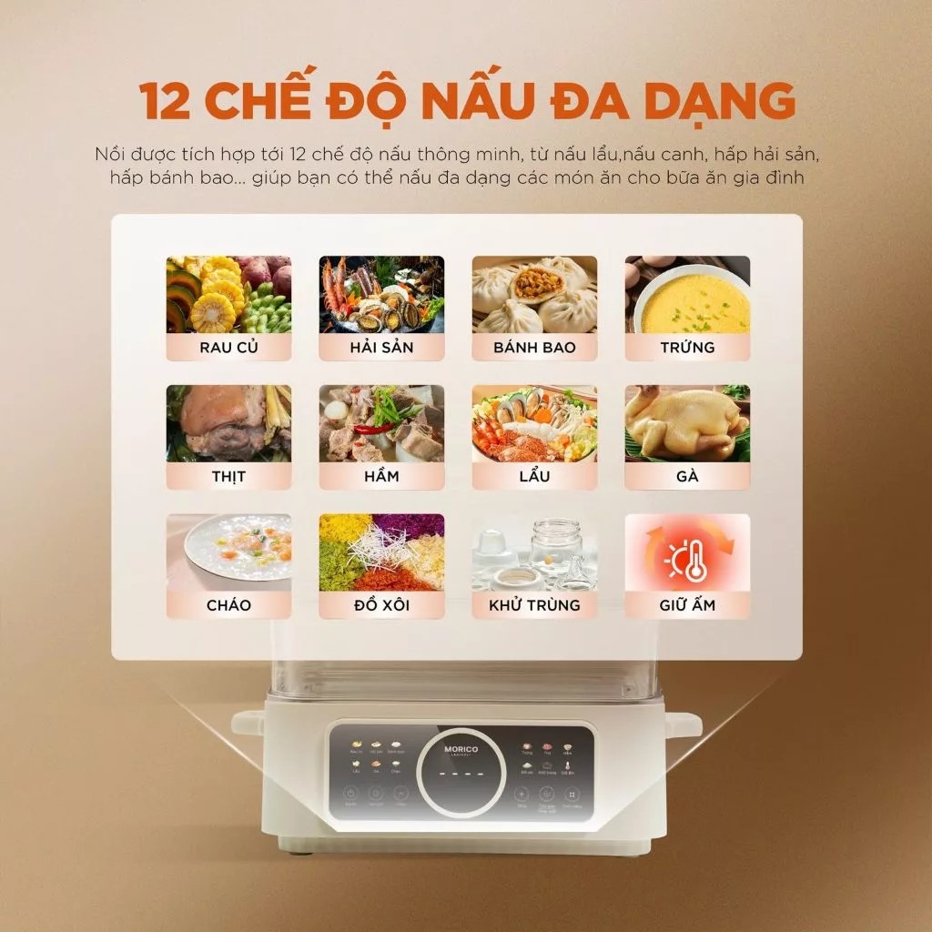 Nồi lẩu hấp đa năng MORICO MS508 - Ảnh 6