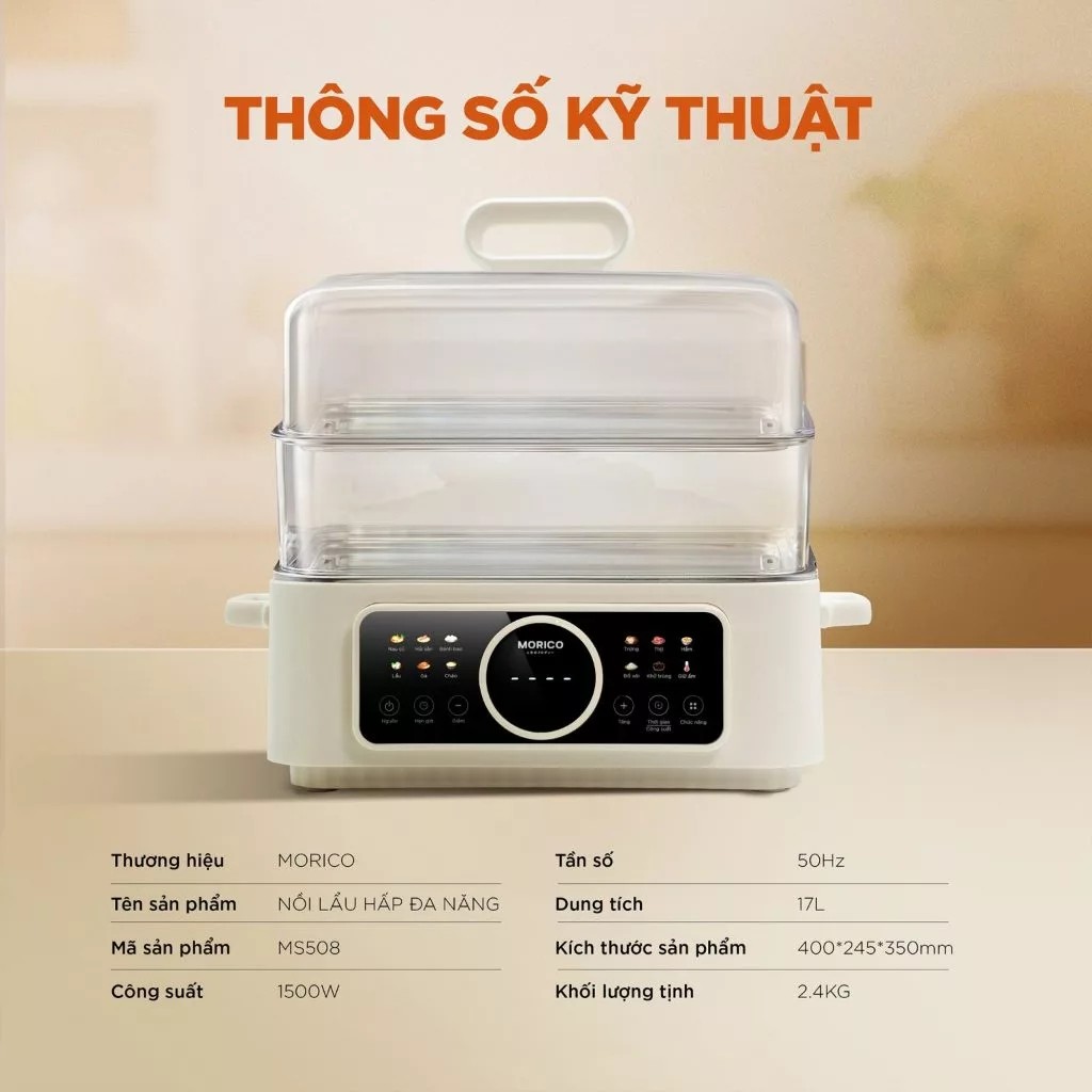 Nồi lẩu hấp đa năng MORICO MS508 - Ảnh 9