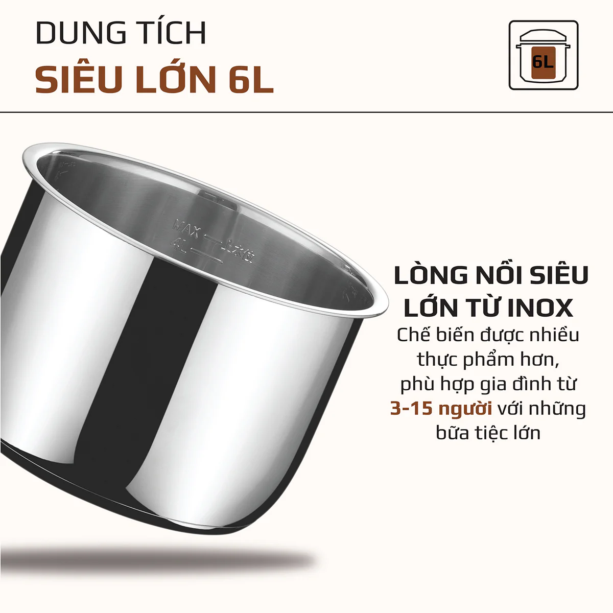 Nồi Áp Suất Điện Đa Năng OLIVO PC60 - 16 Chức Năng - Dung Tích 6L - Công Suất 1000W - Ảnh 20